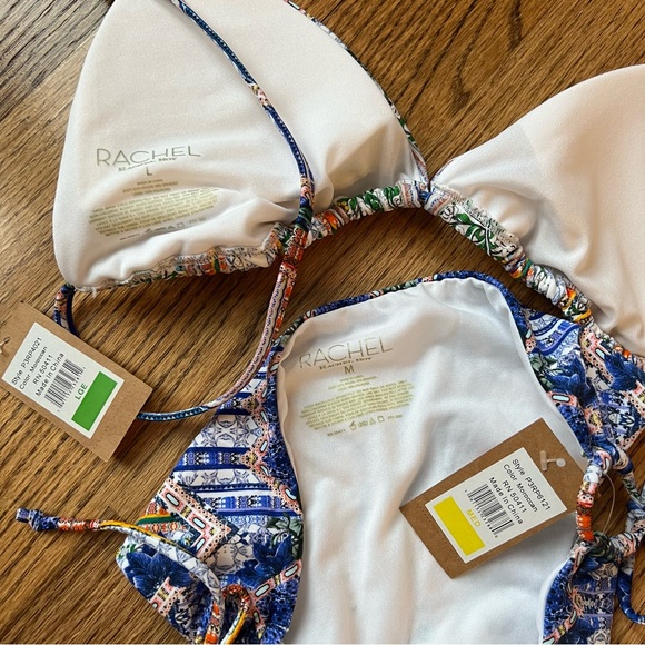 🆕 NWT Rachel Roy Moroccan Blue print halter bikini - large bottoms, medium top - Picture 11 of 13
